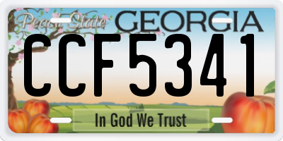 GA license plate CCF5341