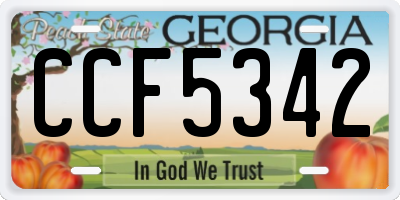 GA license plate CCF5342