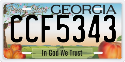 GA license plate CCF5343