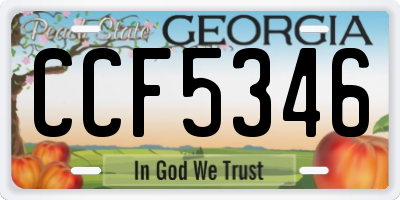 GA license plate CCF5346