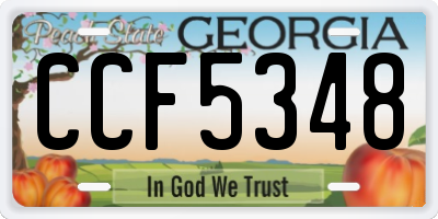 GA license plate CCF5348