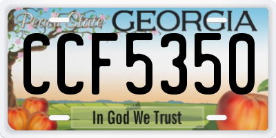 GA license plate CCF5350