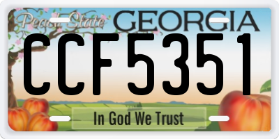 GA license plate CCF5351