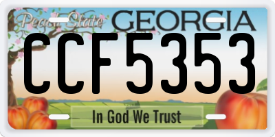 GA license plate CCF5353