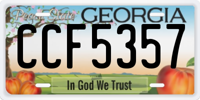 GA license plate CCF5357