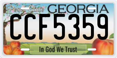 GA license plate CCF5359