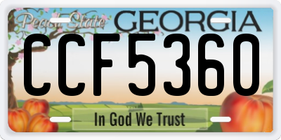 GA license plate CCF5360