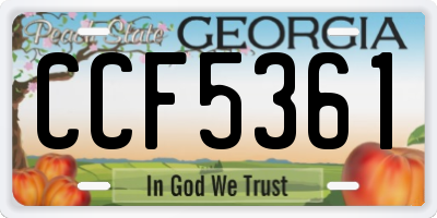 GA license plate CCF5361