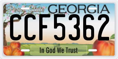 GA license plate CCF5362