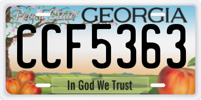 GA license plate CCF5363