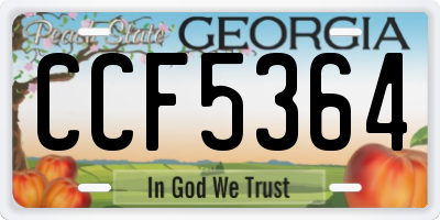 GA license plate CCF5364