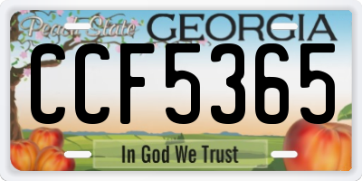 GA license plate CCF5365