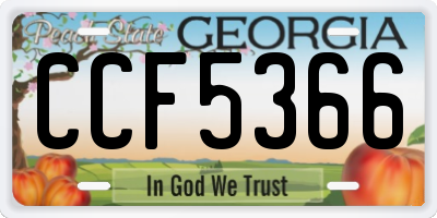 GA license plate CCF5366