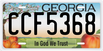 GA license plate CCF5368