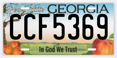 GA license plate CCF5369