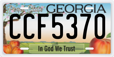 GA license plate CCF5370