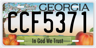 GA license plate CCF5371