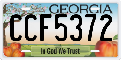 GA license plate CCF5372