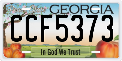 GA license plate CCF5373