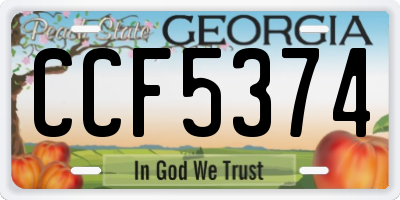 GA license plate CCF5374