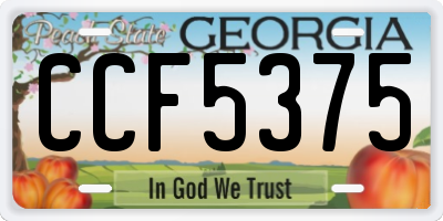 GA license plate CCF5375