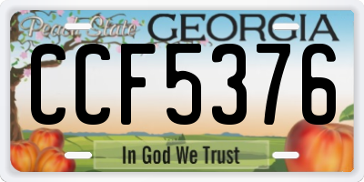 GA license plate CCF5376