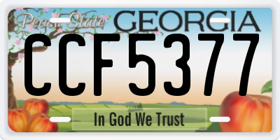 GA license plate CCF5377