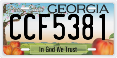 GA license plate CCF5381