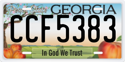 GA license plate CCF5383