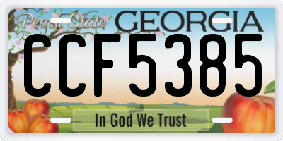 GA license plate CCF5385