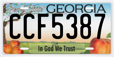 GA license plate CCF5387