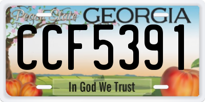 GA license plate CCF5391