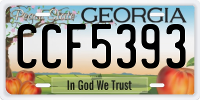 GA license plate CCF5393
