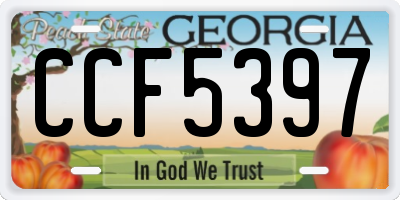 GA license plate CCF5397