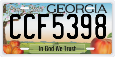 GA license plate CCF5398