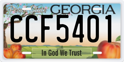 GA license plate CCF5401