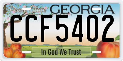 GA license plate CCF5402