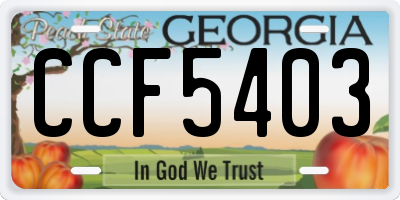 GA license plate CCF5403