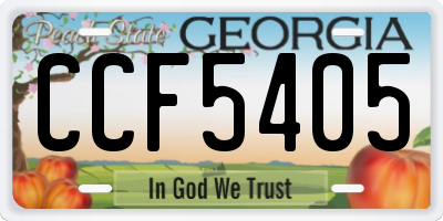 GA license plate CCF5405