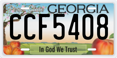 GA license plate CCF5408