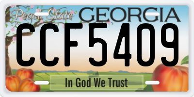 GA license plate CCF5409