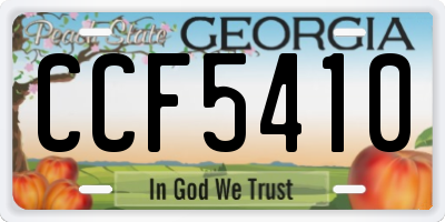 GA license plate CCF5410