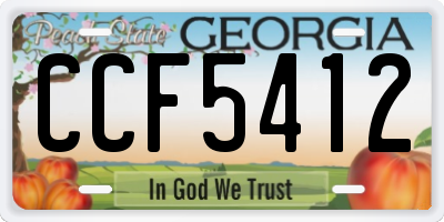 GA license plate CCF5412