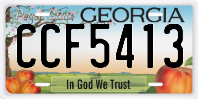 GA license plate CCF5413