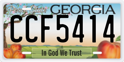 GA license plate CCF5414