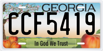 GA license plate CCF5419