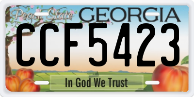 GA license plate CCF5423