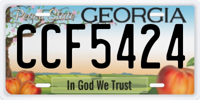 GA license plate CCF5424