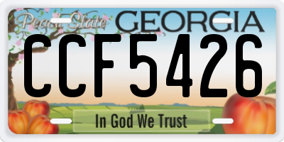 GA license plate CCF5426