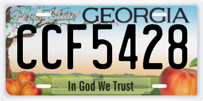 GA license plate CCF5428